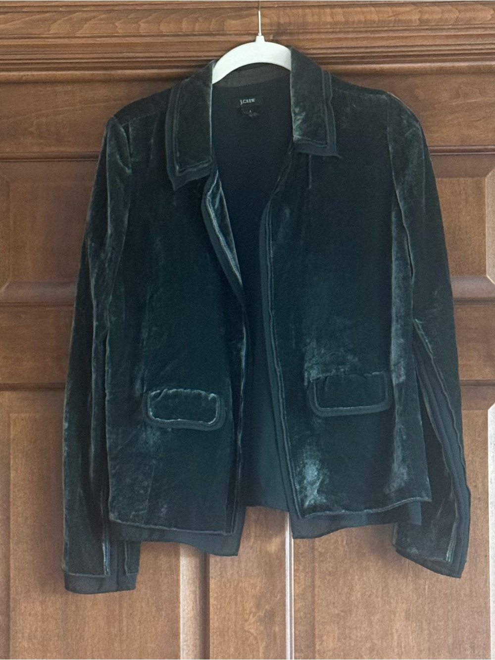 J CREW Velvet dark green blazer/jacket -Size 2